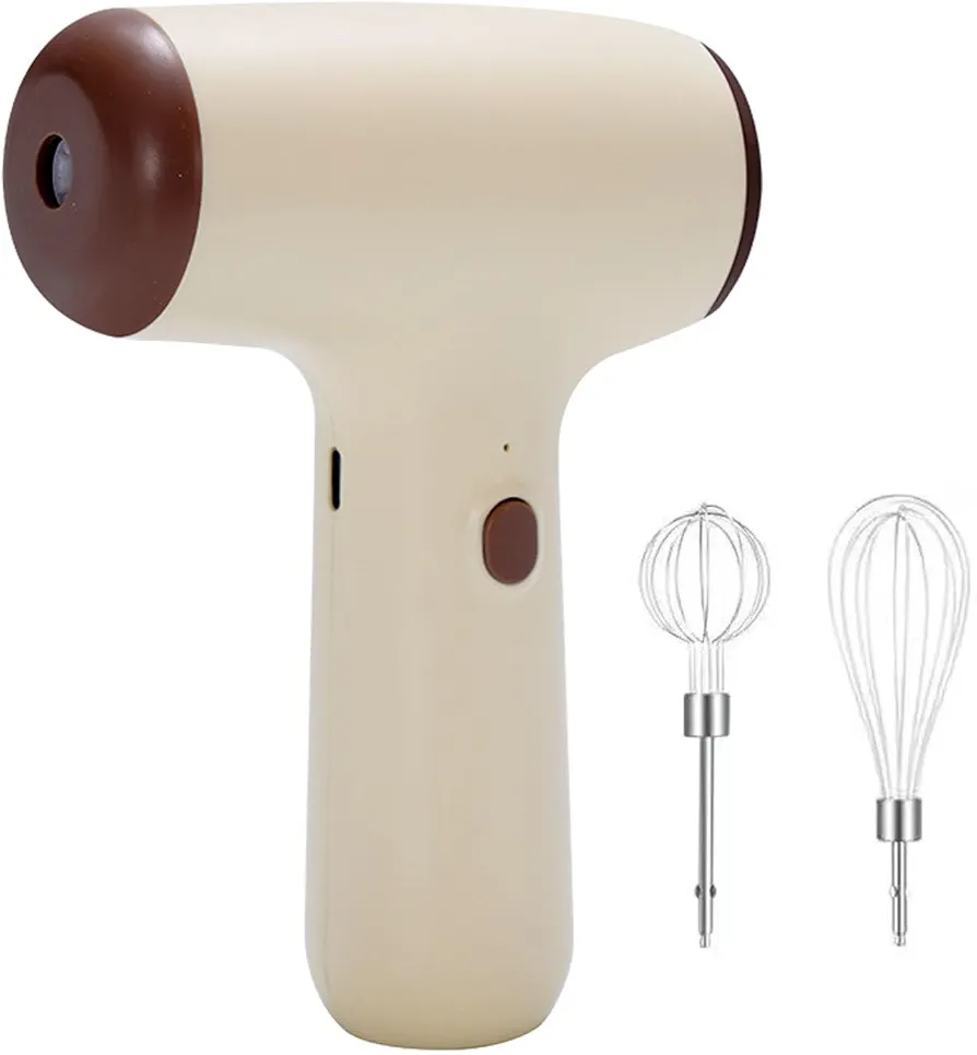 Electric Hand Mixer, 2 Sets of Whisks Included, Ergonomic, Compact, Versatile Hand Mixer with Whisks and Dough Hooks, Cordless Electric Egg Beater