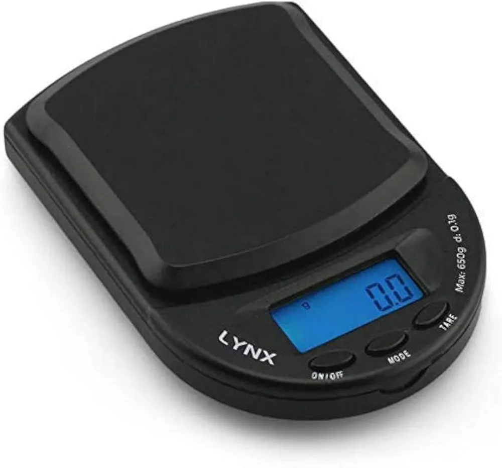 Lynx Digital Mini Scale - (650g x 0.1g - Black/Black) - Digital Travel Scale - Mini Digital Scale - Small Pocket Size Scale - Traveling Scales Digital Weight - Travel Digital Kitchen Scale