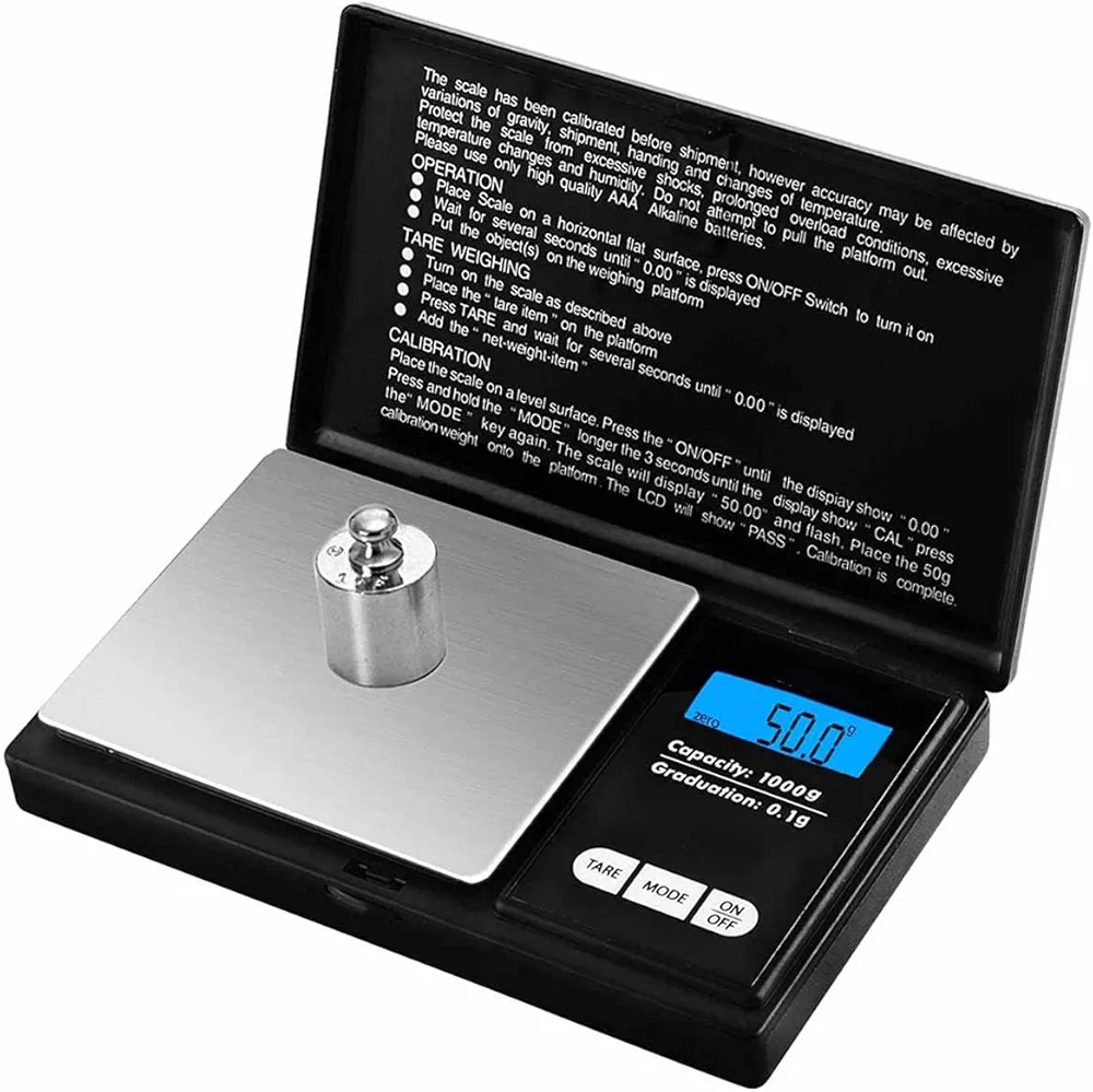Precision Pocket Scale 1000g x 0.1g, Elite Digital Gram Scale Small Food/Jewelry Scale Ounces/Grains Scale, Easy to Carry, Great for Travel,Backlit LCD, Stainless Steel