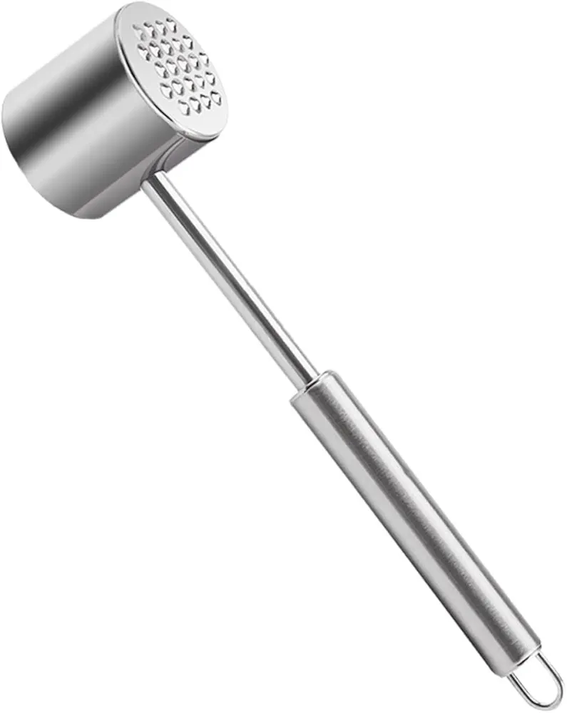 Garneck Kitchen Mallet Meat Hammer Mallet for Cooking Chicken Pounder Meat Tenderizer Machine Kitchen Hammer Steak Meat Pounder Meat Tool Steak Flatten Tool Silver Stainless Steel