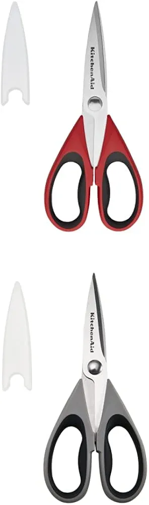 KitchenAid All Purpose Shears with Protective Sheath, 8.72-Inch, Red & KitchenAid All Purpose Shears with Protective Sheath, 8.72-Inch, Gray