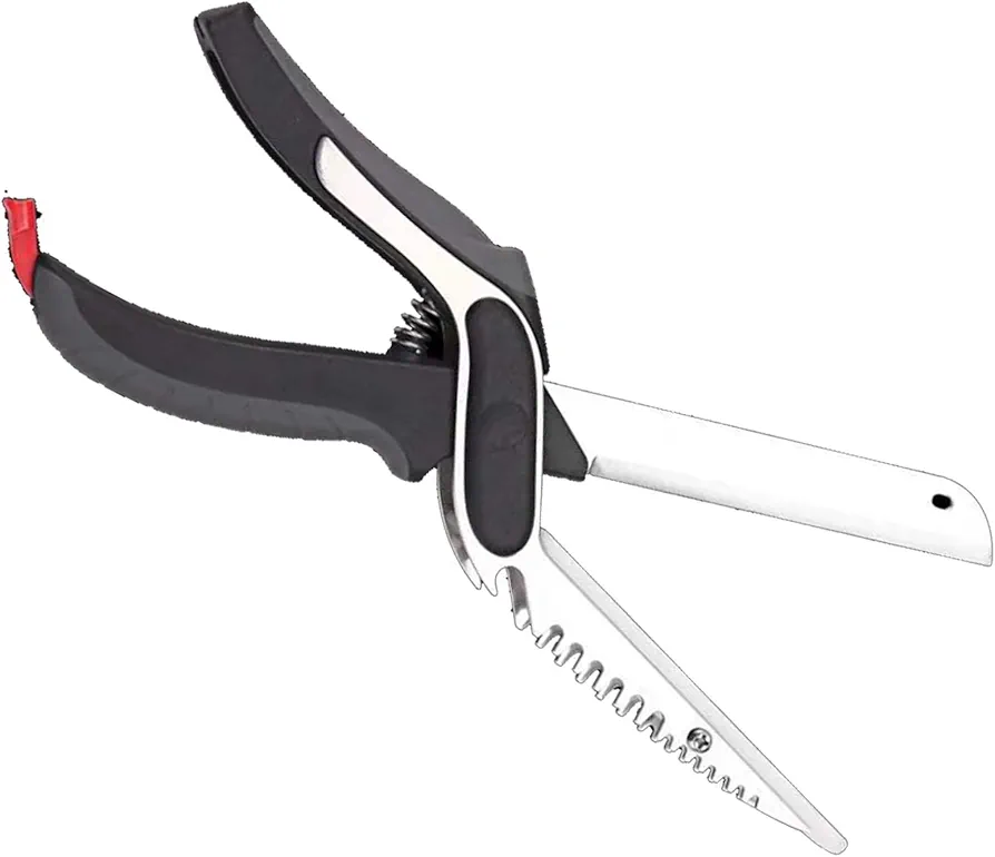 All Purpose Kitchen Salad Scissors, Stainless Steel Food Vegetable Carrot Cutter, Dishwasher Safe Meat Cutting Shears, 6 In 1 Cutter Salad Chopper