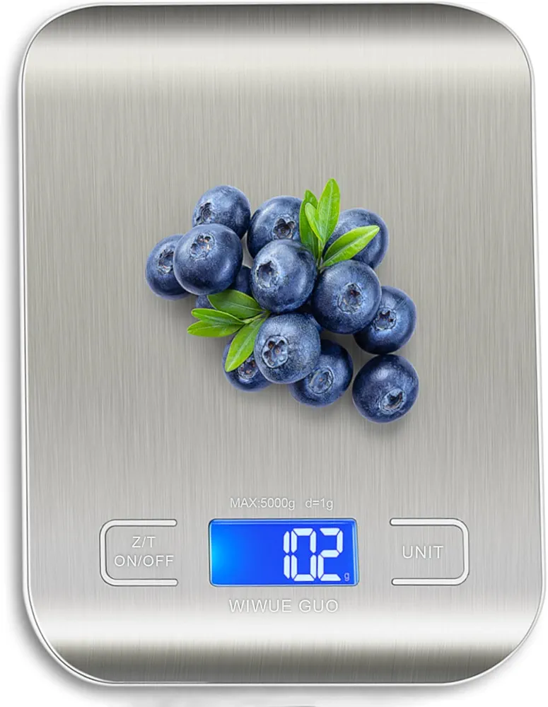 Food Scale, Kitchen Scale, Weight Scale Grams and Ounces for Weight Loss, Baking, Cooking, Keto and Meal Prep, LCD Display, 304 Stainless Steel