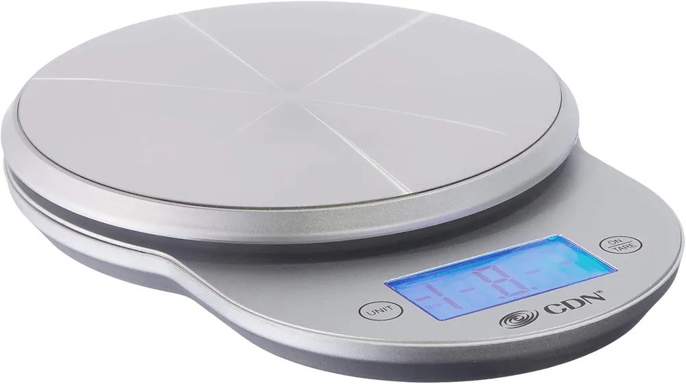 CDN ProAccurate® Digital Kitchen Scale 11 lb. Capacity, Backlit Easy-to-Read Display, Stainless Steel - Perfect for Precise Food Weighing, Baking, and Meal Prep (SD1104-S)