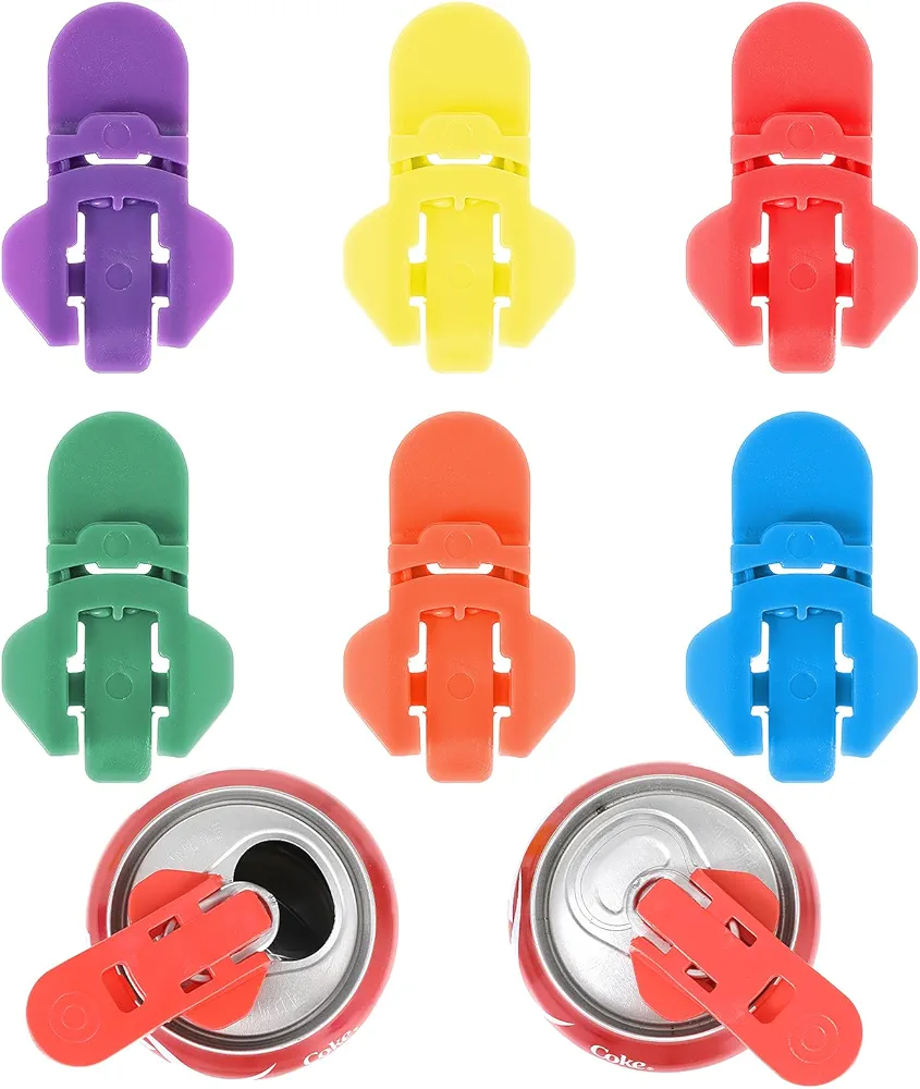 6 Pcs Manual Easy Can Opener, Colorful Drink Can Protector Cap Soda Beer Can Opener Beverage Can Top Ring Opener Tool From Bugs Bees Dust at the Party BBQ Beach