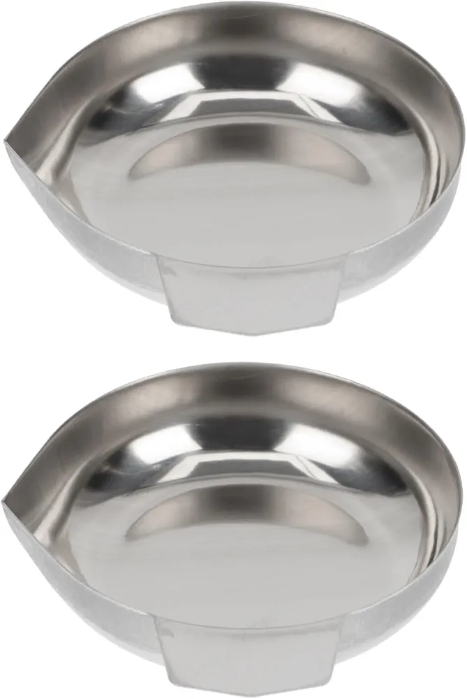 Operitacx 2Pcs Electronic Scale Trays Stainless Steel Reloading Scale Pans Powder Liquid Measuring Trays Boat for Jewelry Making Weight Digital (Silver)
