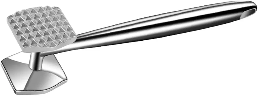 Beef Hammer Meat Mallet Tool Meat Tenderizer Hammer Kitchen Meat Hammer Meat Tenderizer Tool Pork Knocking Hammer Meat Cuber Tenderizer Chicken Tenders 304 Stainless Steel Silver