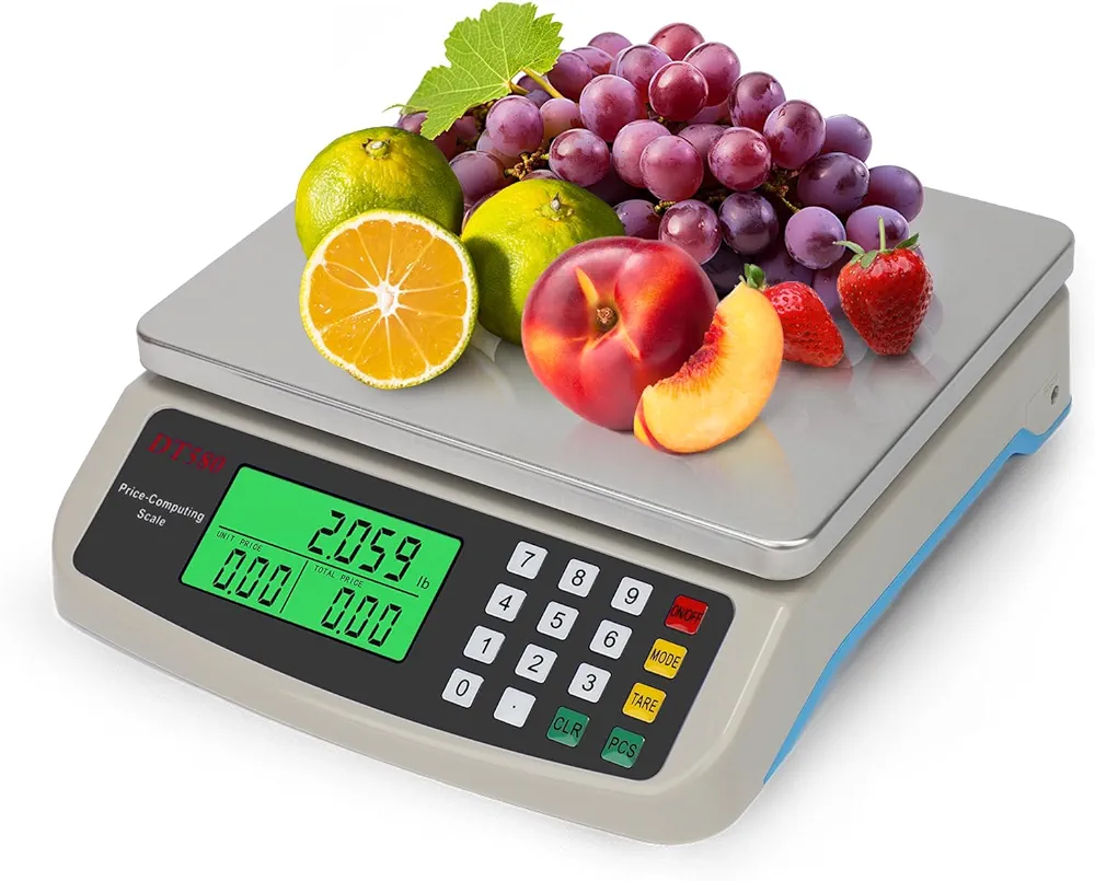 Commercial Food Scale 22lb Large Digital Scale Kitchen Stainless Steel Weight Pounds Kilograms and Ounces for Baking Cooking Meal Prep Coffee Tare Function Price Calculator Accurate Counting