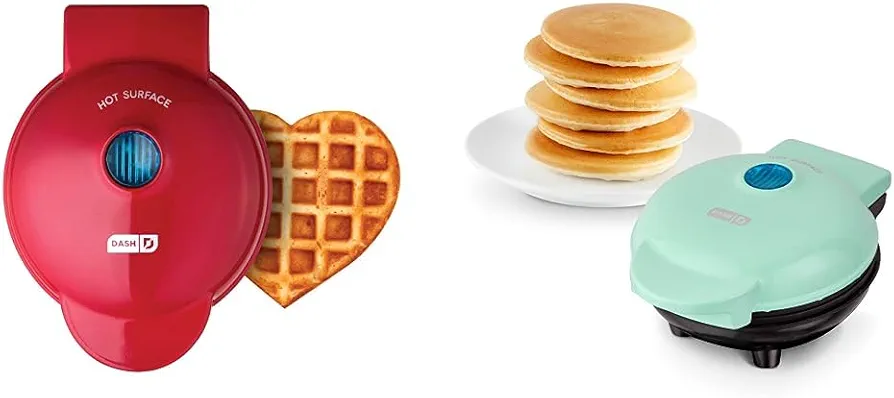 DASH Mini Waffle Maker and Griddle for Individual Waffles, Pancakes, Hash Browns, Eggs & Snacks