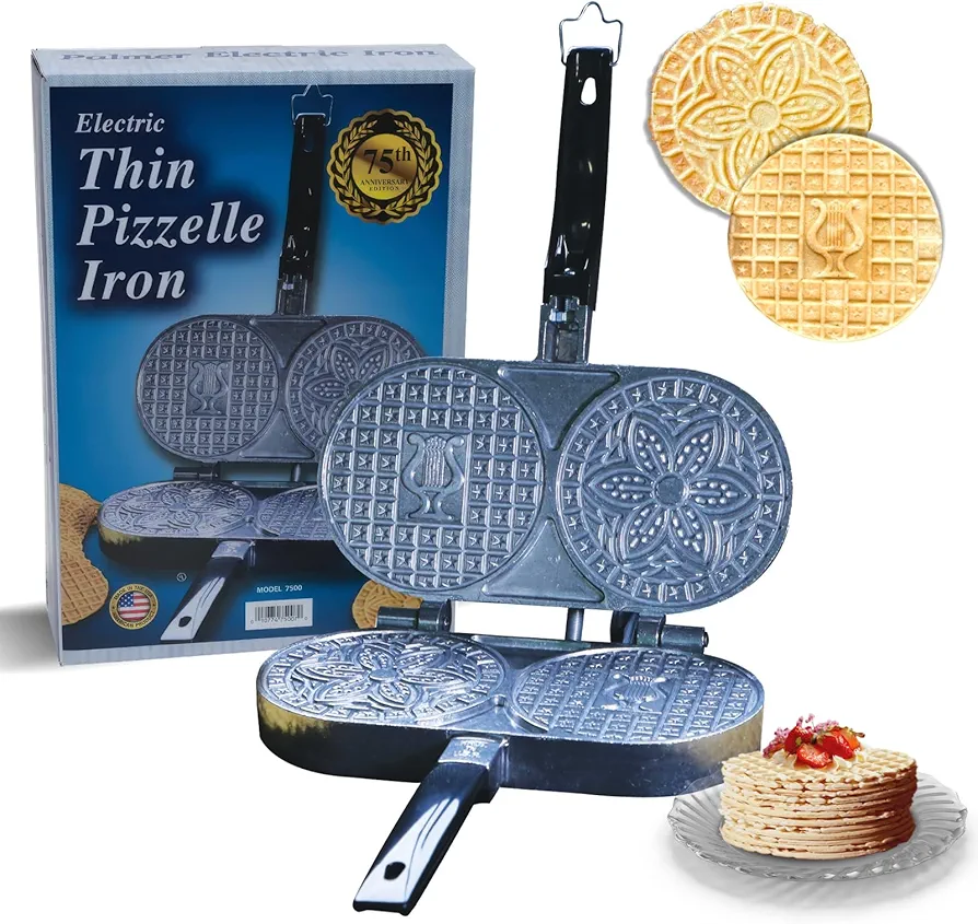 C. Palmer Extra Thin Pizzelle Iron, Model 7500, Electric Pizelle Maker, Made in America