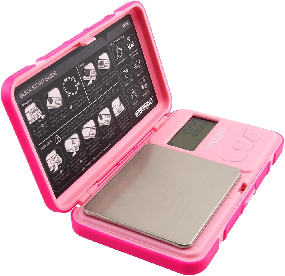 Robust Digital Coffee Scale - (500g X 0.01g) Digital Food Scale - Coffee Weight Scale - High Precision Scale - Automatic Counting Scale - Digital Kitchen Scale - Espresso Scale (Pink)