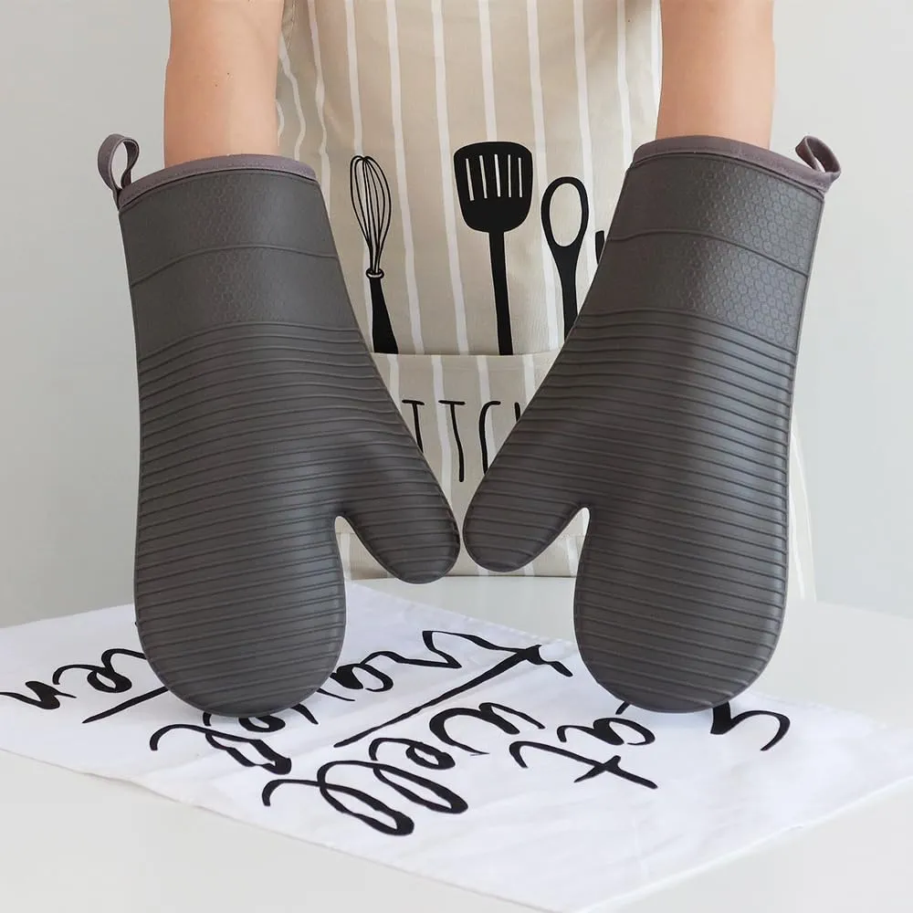 Soft Silicone Oven Mitt Set, Milkshake 2 Count