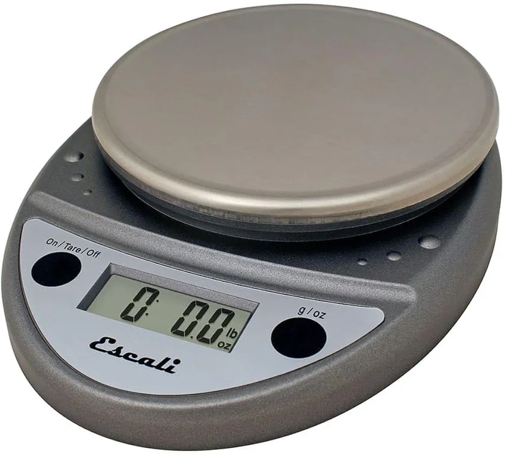 San Jamar SCDGP11M Professional Round Digital Food/Kitchen Scale, 11 lb Capacity, Metallic
