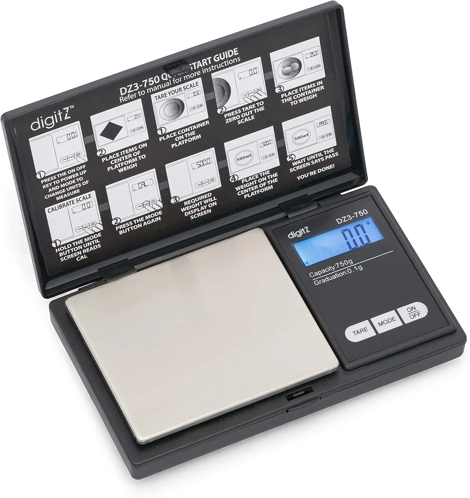 American Weigh Scales DigitZ DZ Series, Elevate Precision in Every Measurement with Digital ScaleYour Compact Companion for Accurate Weighing up to 150gTravel Food ScaleMini Digital Scale