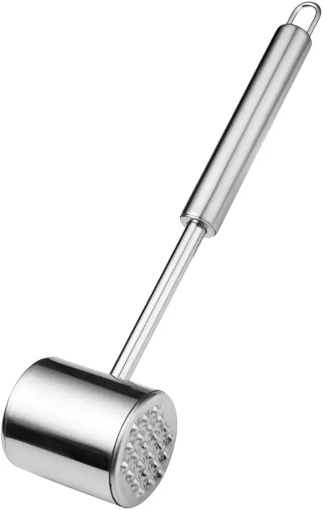 Meat Hammer Kitchen Mallet or Pounder Meat Tenderizer Hammer Meat Tool Gourmet Mallet Chicken Pounder Meat Mallet Beef Tenderizer Meat Grinder Mallet Hammer Stainless Steel Silver