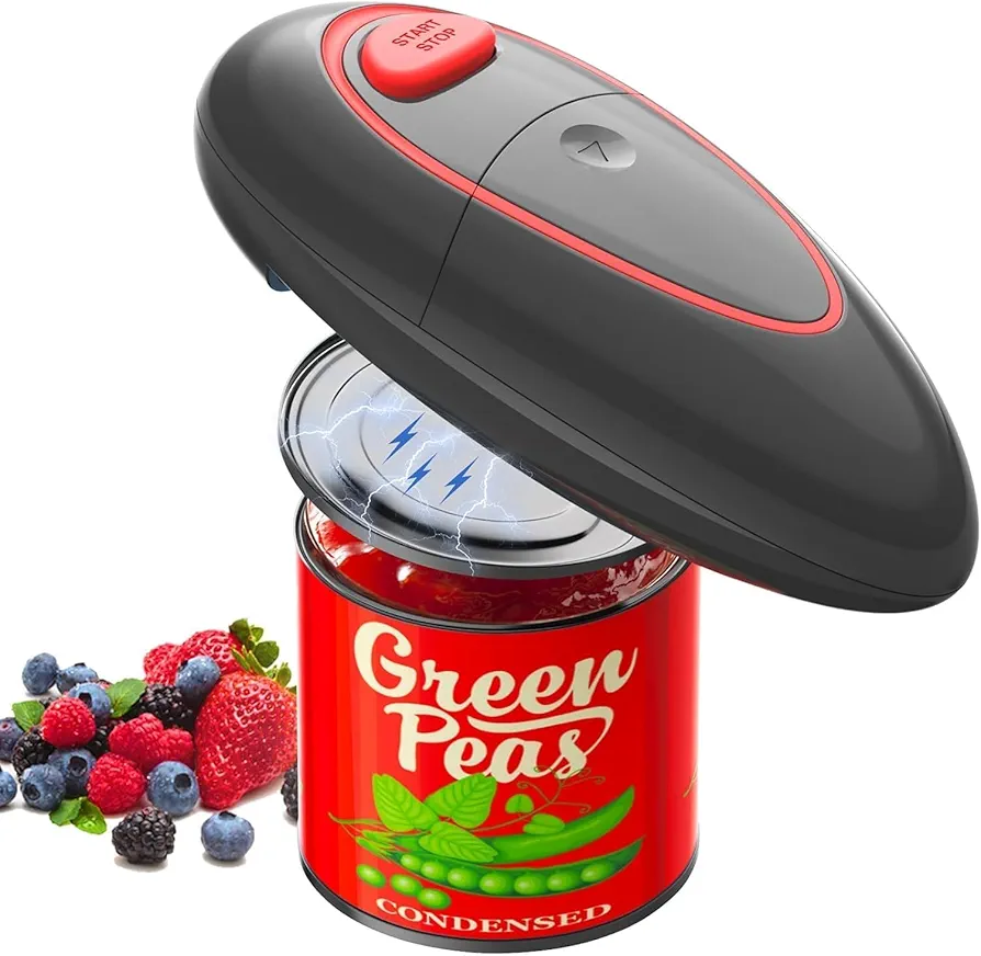 One Touch Electric Can Openers for Kitchen Open Any Can Size with No Sharp Edge, Food Safe Battery Operated Automatic Can Opener, Best Kitchen Gadget Can Opener Electric for Arthritis and Seniors