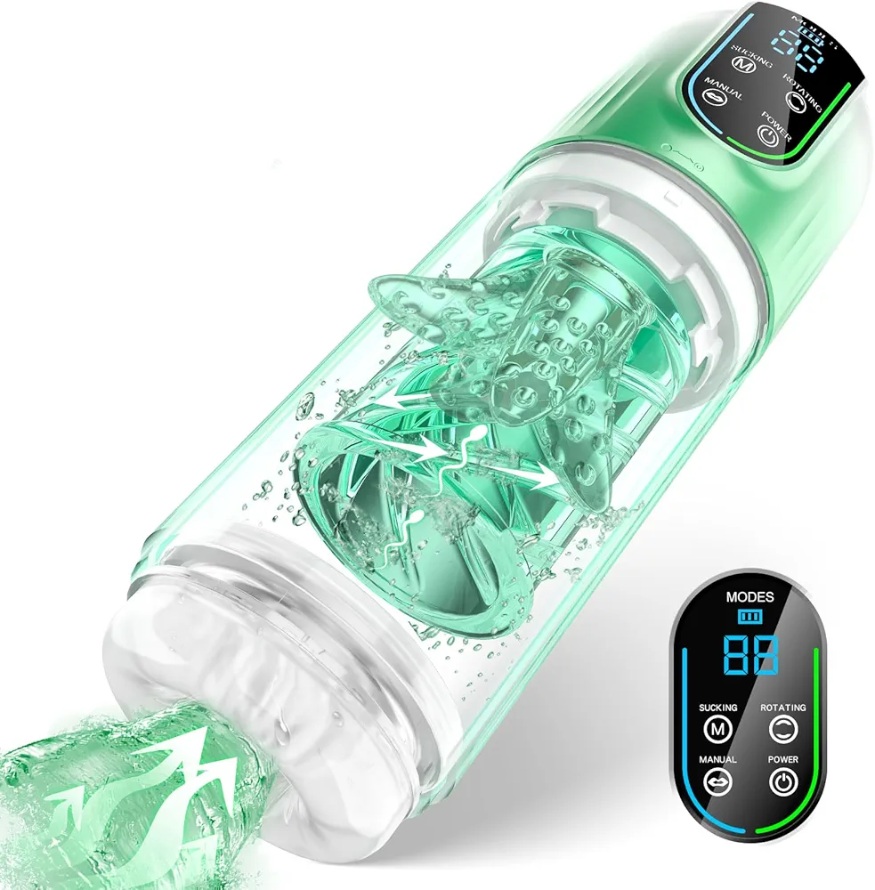 Upgrade Generation Male Masturbator - Penis Pump Enlargement,Male Stroker Toy with 7 Sucking & Roating & Licking Modes Fully Waterproof Blowjob Sex Toy for Men Pocket Pussy,Adult Male Sex Toys for Men
