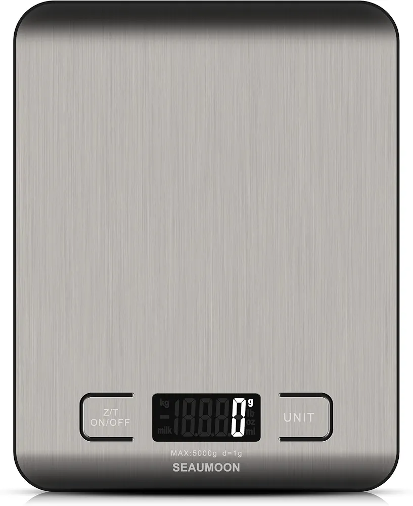 Kitchen Food-Scale Digital Grams-Ounces Kitchen-Scale Baking Cooking Meal 1g 0.1oz Precise 11lb Sliver