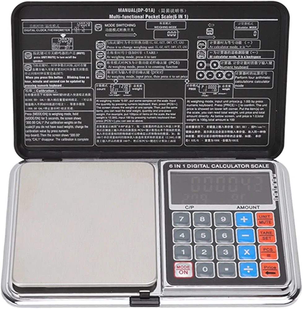 Digital Calculator Scale, Stainless Steel High Accuracy Pocket Scale Multifunctional Price Calculating Scale for Food, Jewelry, Medicine, Coffee,Tea