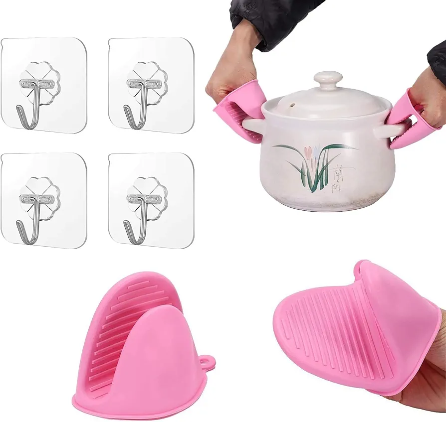 Silicone Oven Mitts - Silicone Oven Gloves for Kitchen - Heat Resistance Pinch Mitts Potholder for Kitchen - Soft, Flexible, and Protective Gloves for Cooking and Baking