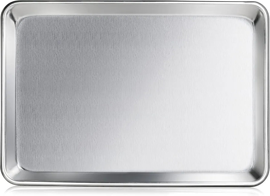 New Star Foodservice 36800 Commercial-Grade 12-Gauge Aluminum Open Bead Sheet Pan/Bun Pan, 18" L x 26" W x 2" H (Full Size) | Measure Oven (Recommended)