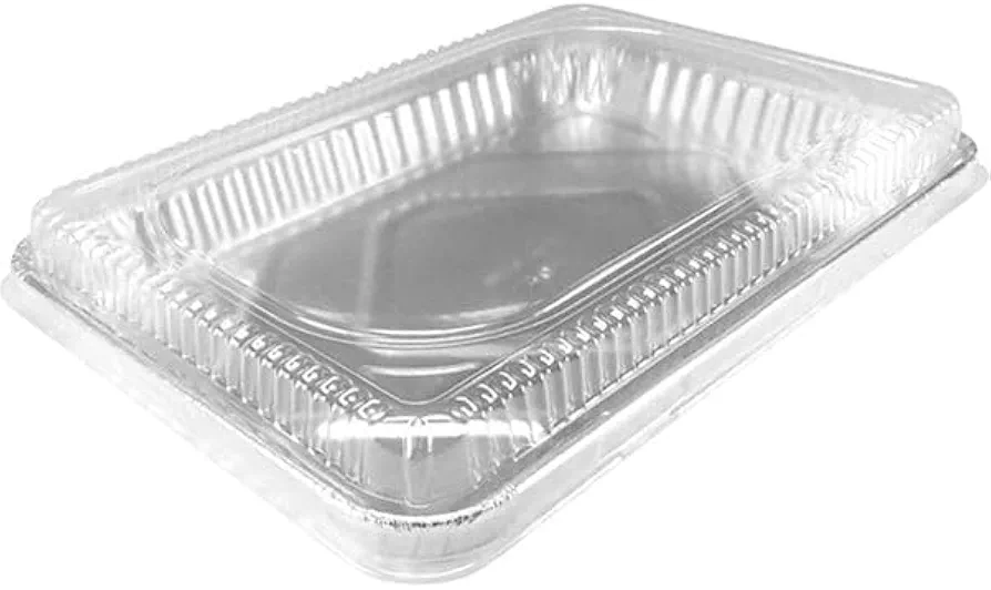 Aluminum 17.5X12.87X1.25 inches Cookie Sheet with Dome lids Baking Pans: Disposable Aluminum Foil Trays Ideal for Brownie, Coffee Cakes, Side Dishes: 10 CT
