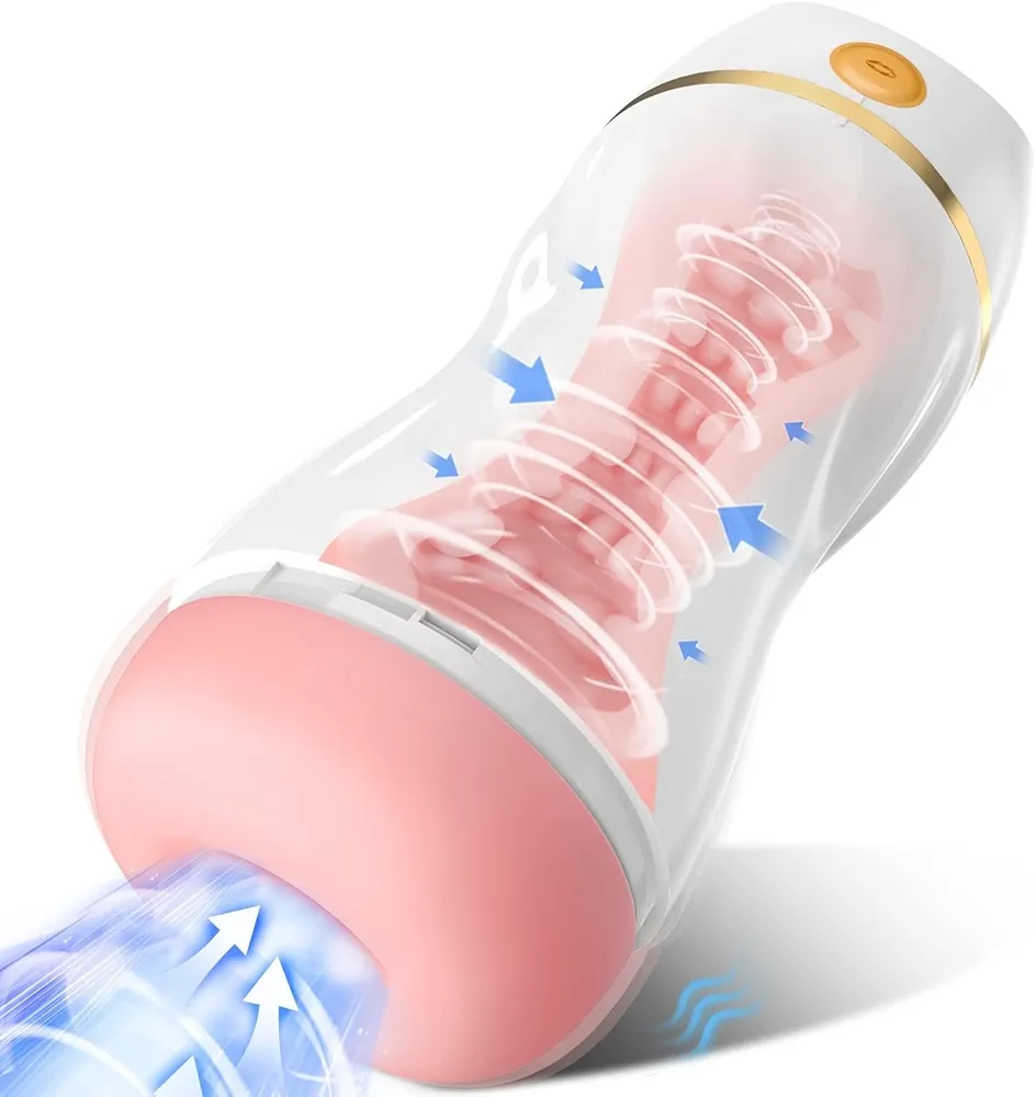 Male Masturbation Cup Automatic Sucking Male Masturbators - Upgraded 7 Vibration & Suction Pocket Pussy Male Stroker with 3D Realistic Textured, Blowjob Toy Mens Masturbators Adult Sex Toys for Men Ma