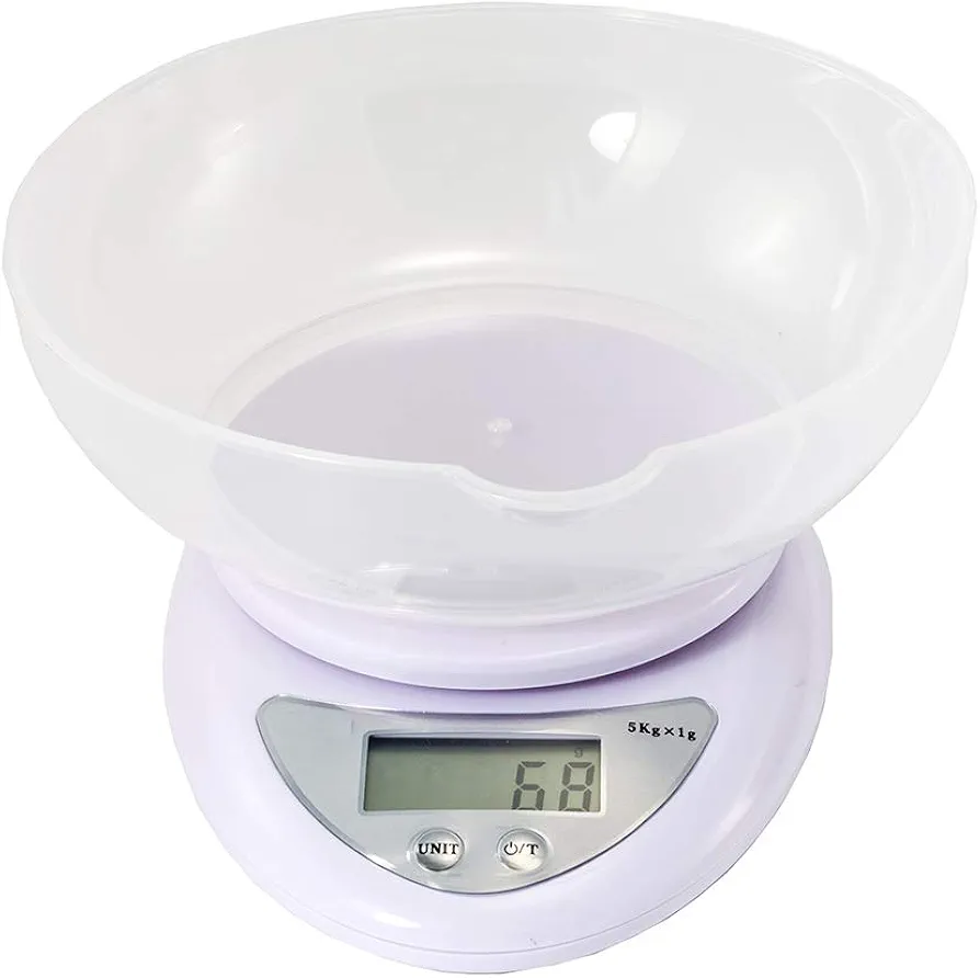 iMeshbean® Electric Weight Digital Kitchen Food Baking Scale with Bowl and Batteries 5KG/11LBS x 1g USA