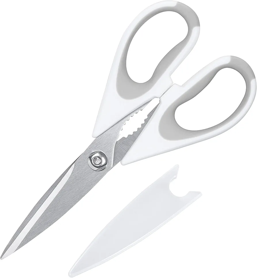White Scissors for Home Kitchen Office, All Purpose Stainless Steel Scissors, 8.74 Inch (White)