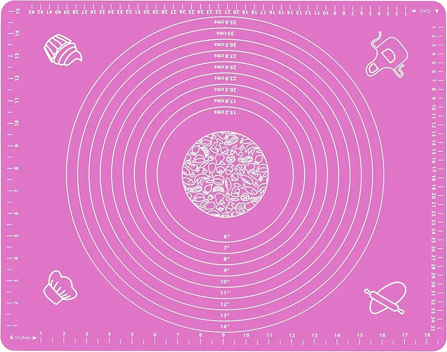 Silicone Baking Mat for Rolling Out Pastry Dough, 20 x 16 Inches, Pink