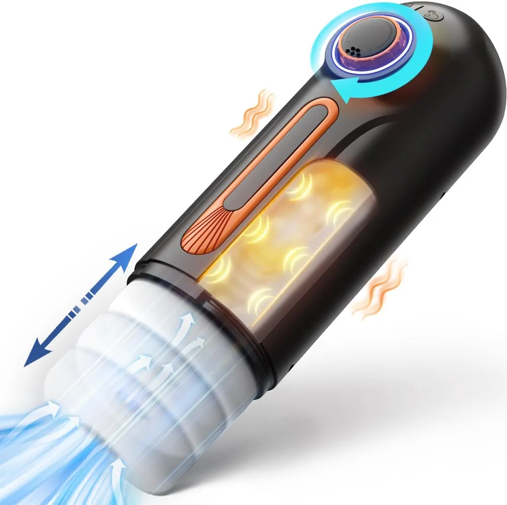 Automatic Male Masturbator 6-in-1 Male Sex Toy, Pocket Pussy Stroker with Thrusting & Sucking & Vibrating & Heating & Sexy Moaning with 3D Sleeve, Adult Sex Toys for Men Pleasure & Endurance Training