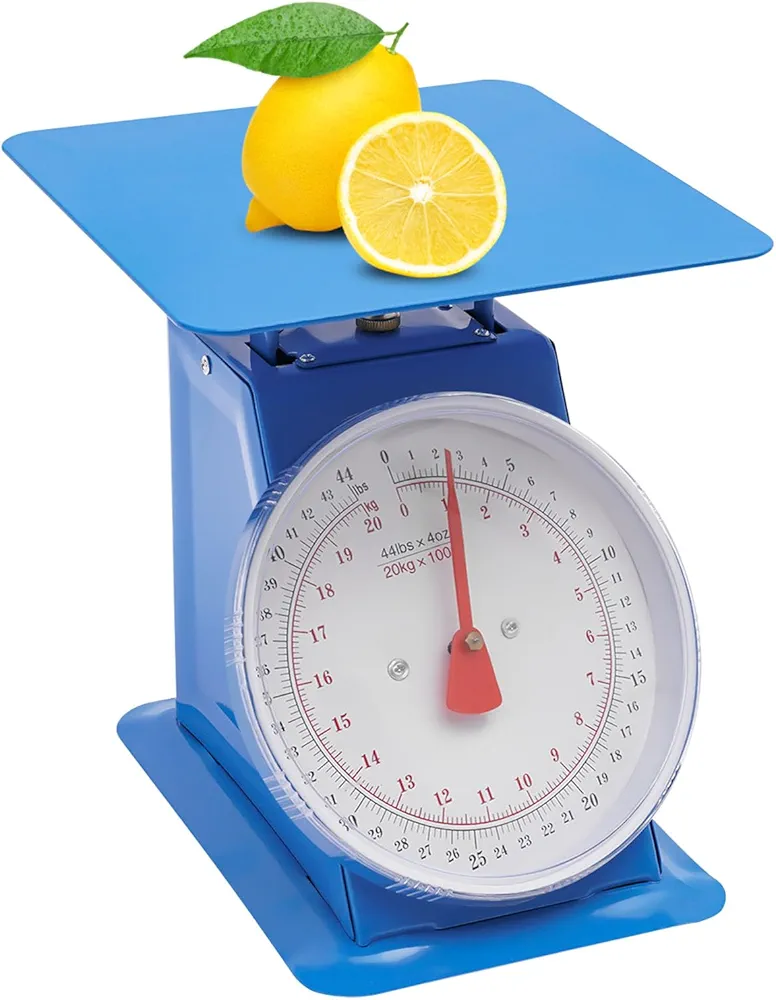 110 LBS Mechanical Kitchen Scale Heavy Duty Portion-Control Food Scale with Iron Platform, Mechanical Dial Scale Industrial Dial Scale for Supermarket Food Market Snack Shop