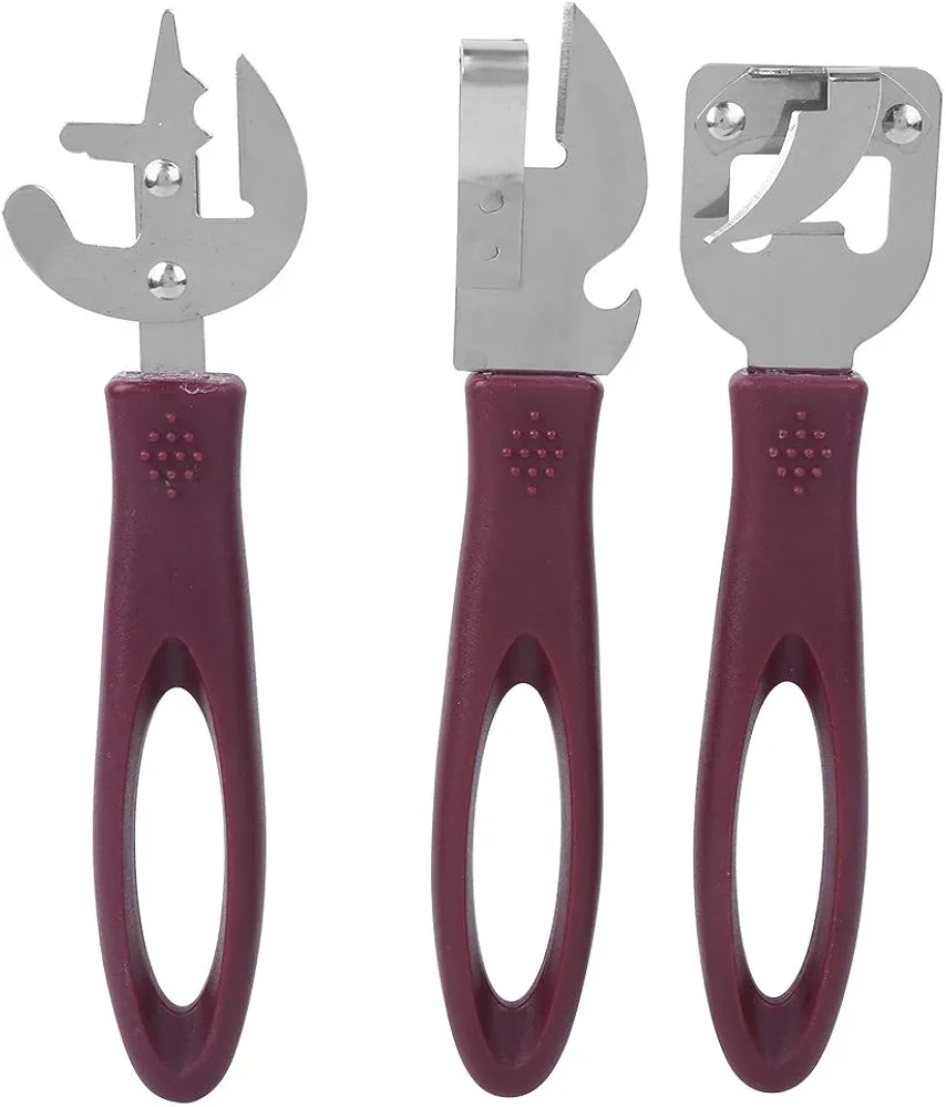 Manual Can Bottle Opener Set of 3, Stainless Steel Bottle Opener Multifunction Can Opener Hand Held Tin Opener for Restaurant Home