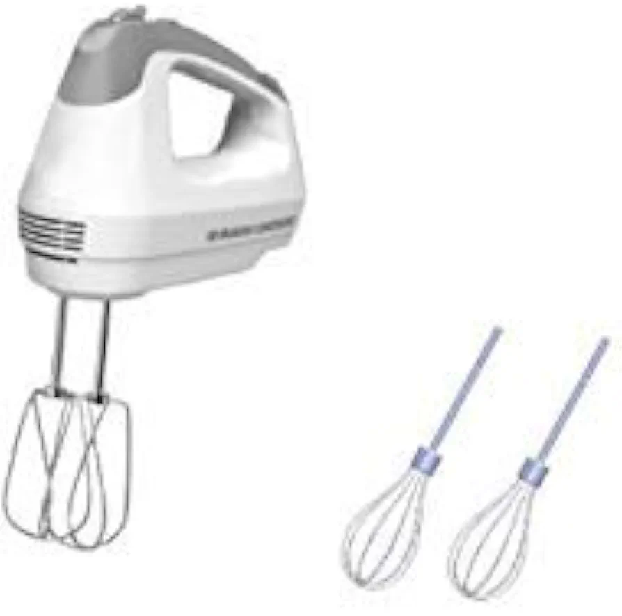 Black and Decker White 6 speed Hand Mixer