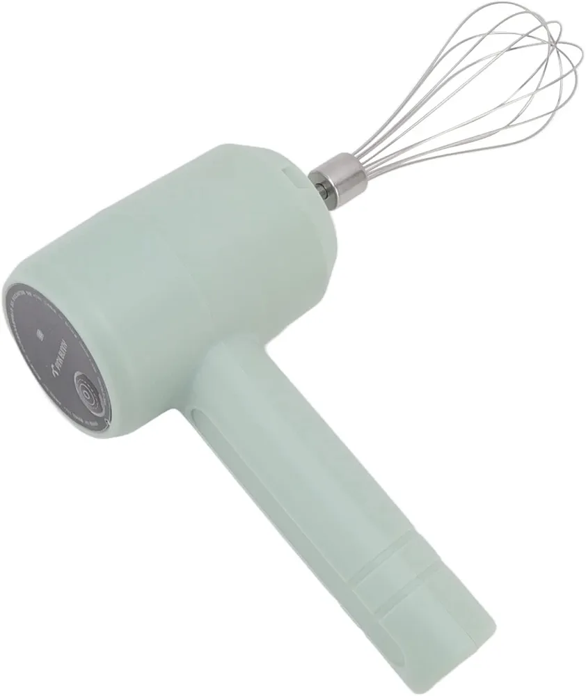 VINGVO Electric Mixer, Portable Automatic Electric Hand Mixer Handheld Mixer Cordless Hand Mixer USB Rechargeable for Baking Cake Egg Cream (Light Cyan)