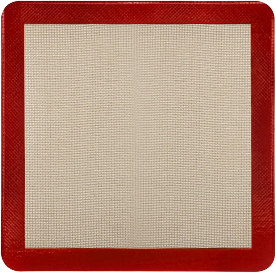 Silicone Baking Mats for 12 Inch Cake Pan/12x12 Cheesecake Pan/Toaster Oven Air Fryer Liner, 11.75"Square Food Grade Silicone Mats (Red, 1x Silicone Baking Mats for 11.75")