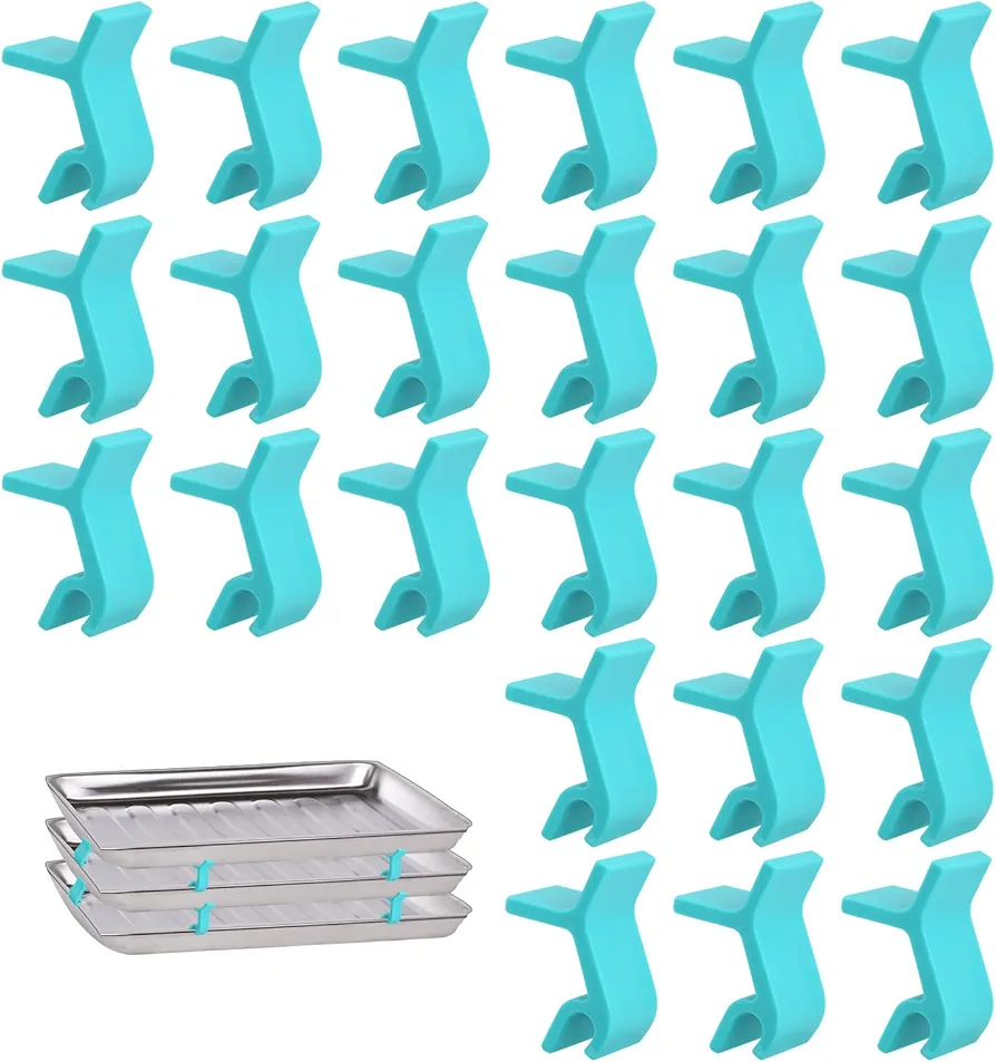 24pcs Baking Sheet Stackers, Reusable Baking Tray Stackers Space-Saving Layered Baking Pan Tray Stackers Multipurpose Stacking Holder Cookie Sheet Stacker for Home Kitchen Freeze Dryer Trays