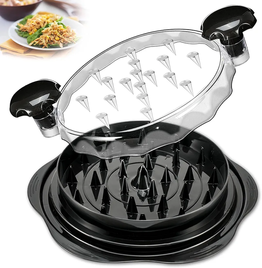 Chicken Shredder Tool Twist, Visible Chicken Breast Grinder Machine for Ground Food, Meat & Vegetables (Elegant Black)