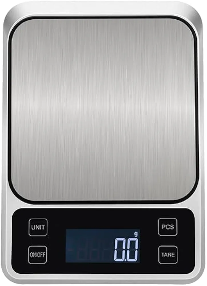 Digital Kitchen Scale, Portable 11lb Food Scale with LCD Display, Stainless Steel High Precision Kitchen Electronic Scale Food Scale Accurate to 0.1 Automatic Shutdown Peeling Timing Function