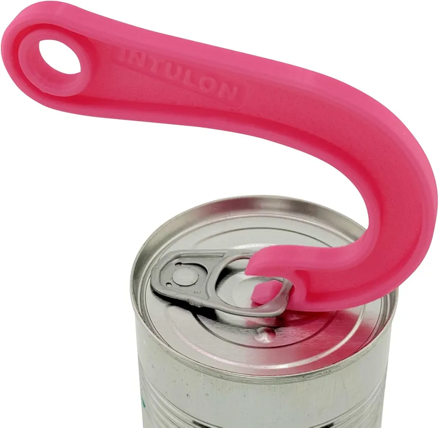 Intulon Hook Manual Can Opener | Ring Tab Puller | Arthritis Aid and Nail Protection | Can Tab Opener for Seniors with Simple Hook & Pull Design (Pink)