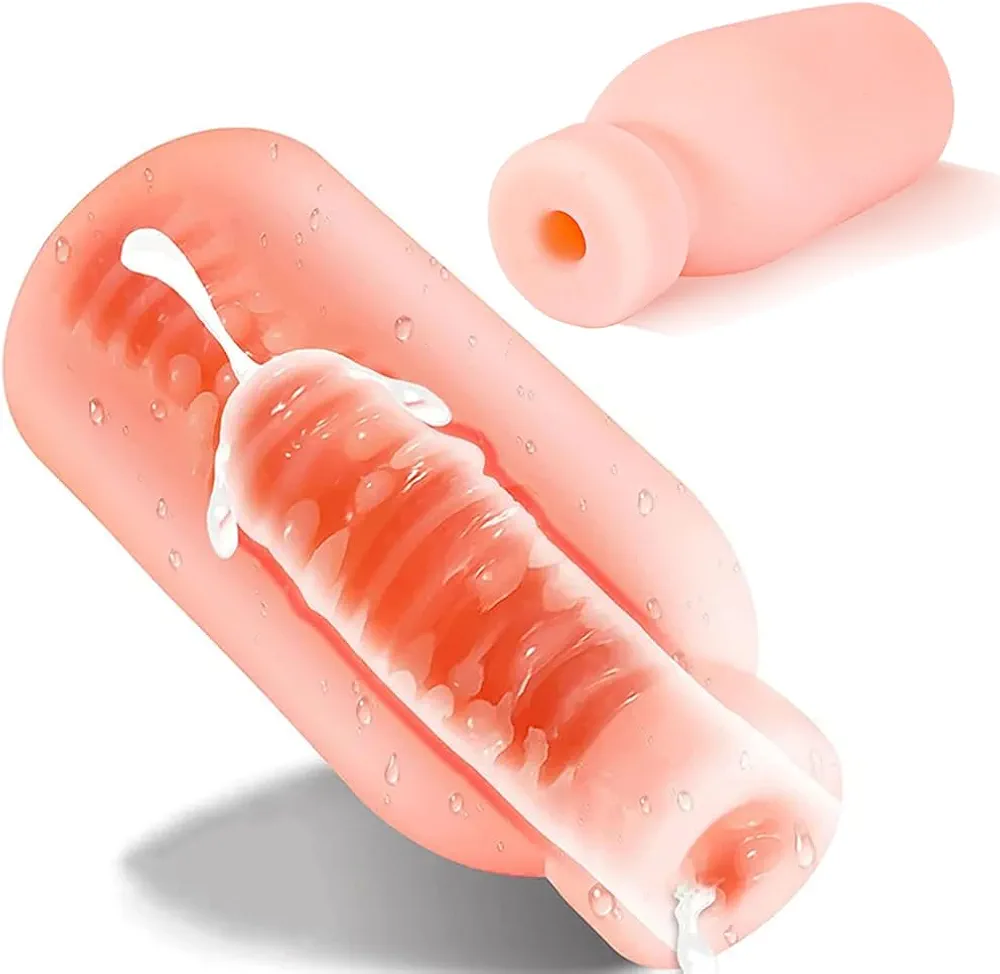 Male Masturbators Milk Cup Shape Adult Pocket Pussy with Realistic Vagina Texture Perfect for Deep Throat Blow Job for Men Sex Pleasure Men's Sex Toys Portable Man Penis Training Masturbation