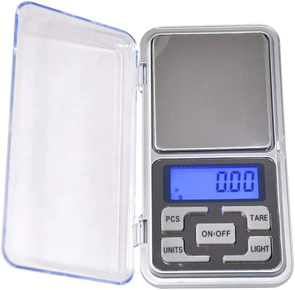 Digital Pocket Scale，Stainless Steel Panel 500g 0.01 Gram Accuracy Portable Mini Compact Kitchen Digital Scale with LCD Display for Food Jewelry Weighing Cooking Baking Coffee Handmade