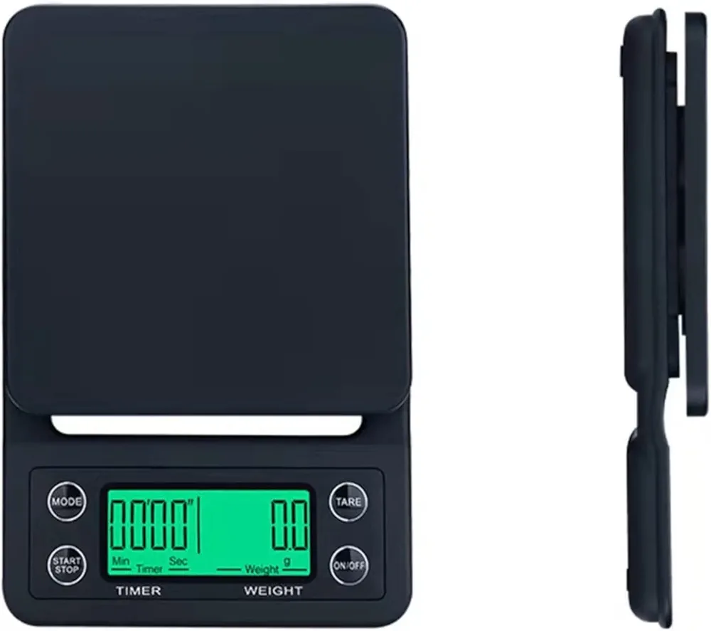 Coffee Scale with Timer, Digital Kitchen Scale with LCD Backlight Display for Pour Over and Drip Coffee 3kg/0.1g High Precision Espresso Food Scale with Tare Function for Cooking Cafe