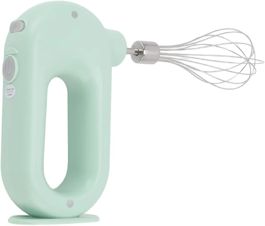 Electric Hand Mixer, USB Rechargeable 3-Speed Electric Egg Beater and Whisk, Detachable Stainless Steel Milk Frother Foam Maker, 5V 20W(Green)