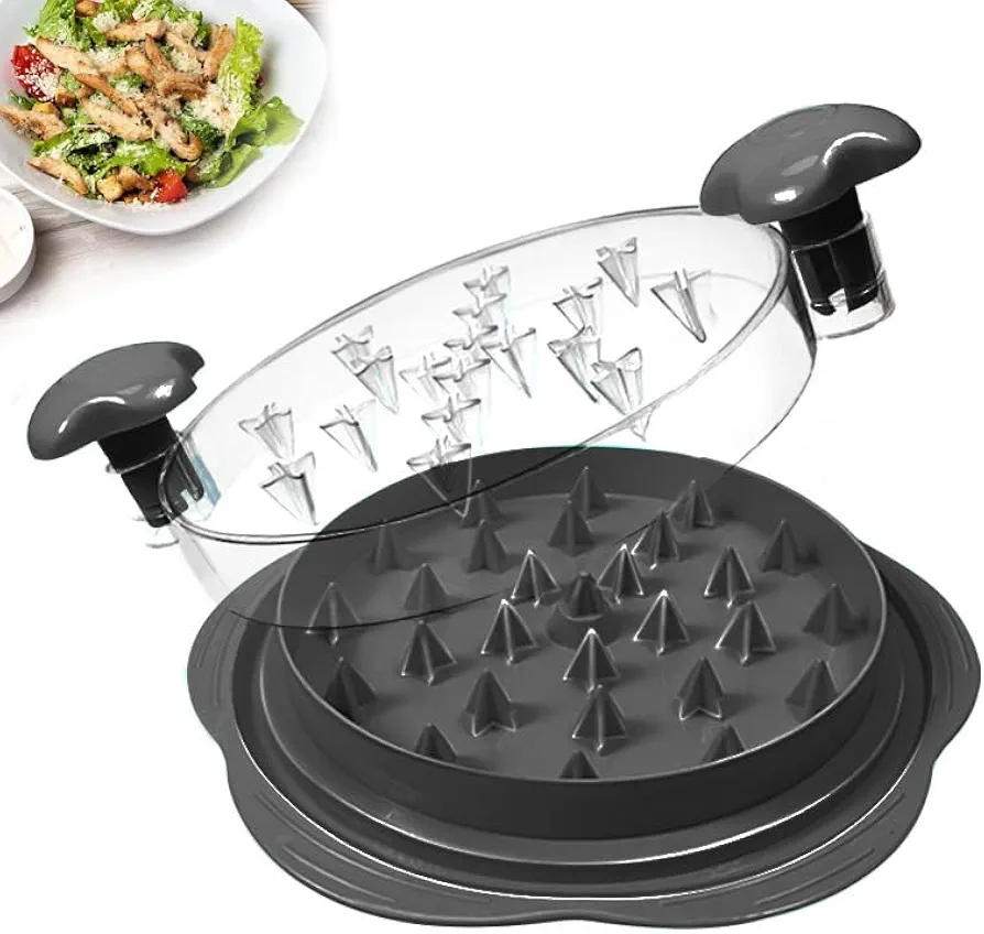 Chicken Shredder Tool Twist, Visible Chicken Breast Grinder Machine for Ground Food, Meat & Vegetables (Black&Orange),XPAGE (Black)