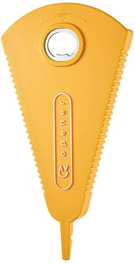 Jar Opener,Beer Can Opener, 5 in 1 Multi Function Can Opener Bottle Opener Kit with Silicone Handle Easy to Use for Children, Elderly and Arthritis Sufferers (orange_large)