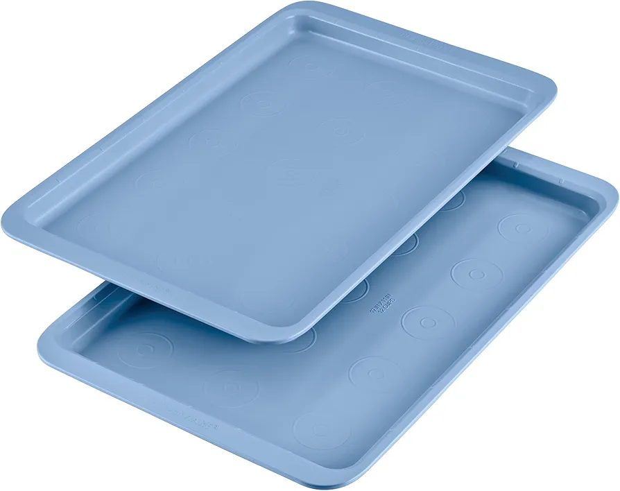 Farberware Easy Solutions Nonstick Bakeware Baking Pans/Cookie Pan Set, 11-Inch x 17-Inch, 2 Piece - Blue