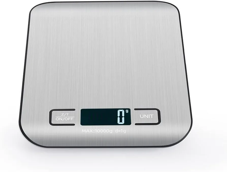 ikasus Food Kitchen Scale, Digital Grams and Ounces for Baking Cooking Jewelry Scale Stainless Steel Kitchen Weighing Scale LCD Display Precise Digital Scale Portable Platform Scale 5kg/1g