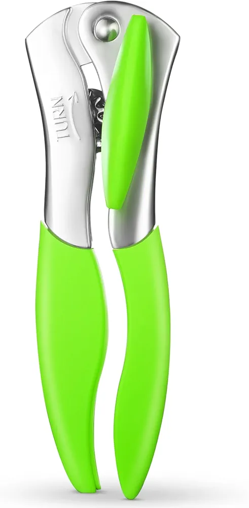 Can Opener，Manual Can Opener with Magnet，Heavy Duty Zinc Alloy Smooth Edge Hand Held Can Opener with Soft Touch Handle，Ergonomic Safe Cut Can Opener for Small and Large Cans，Green