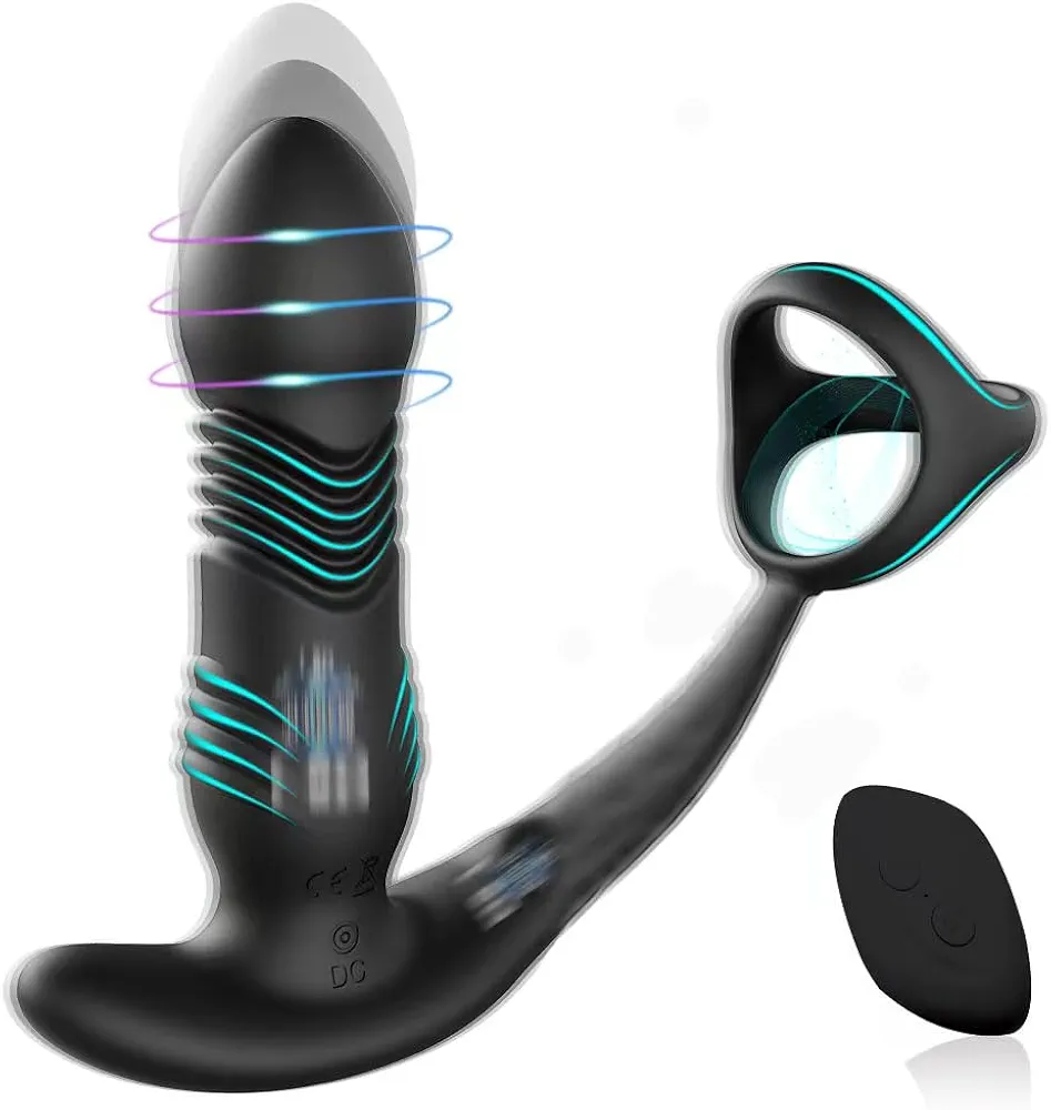 6.1 inches Special Silicone Massagers Kit with Water Resistant Play in Anywhere You Like (Black) for Man, Rechargeable Cordless Body Prostrate Massager with 9 Modes for Men Relax Massaging -WWT11